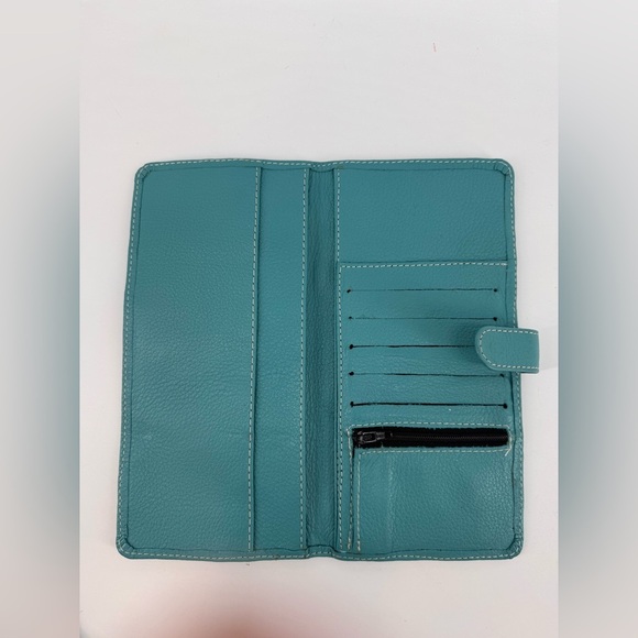 Travel Passport Holder Wallet Holder Blue Genuine Leather Card Cover - Picture 4 of 6